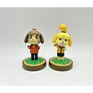 Nintendo Amiibo Animal Crossing Isabelle & Digby Interactive Figures Lot Of 2